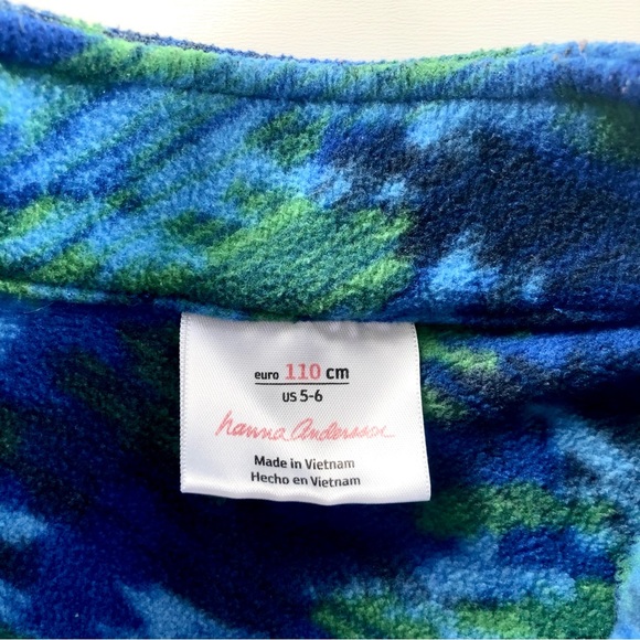 Hanna Andersson Blue Camo Half Zip Sweater Size 5/6 - Picture 5 of 7